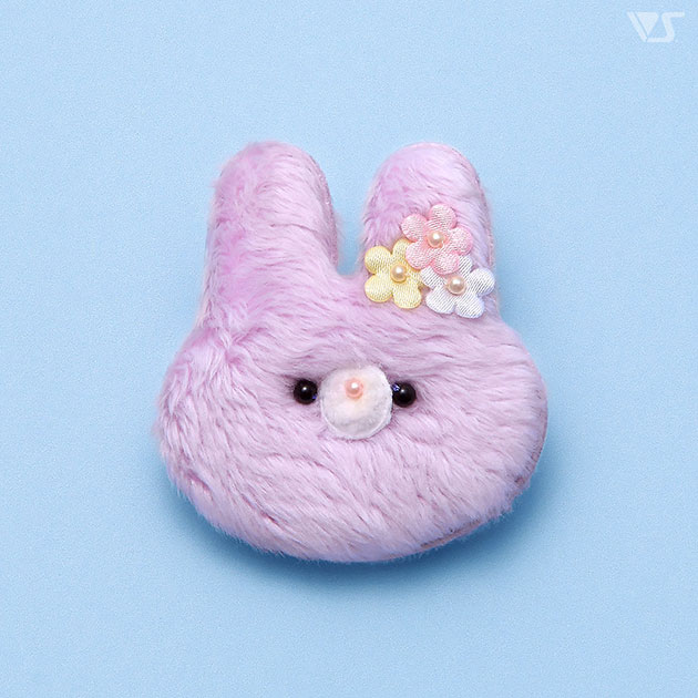 ふわふわうさぎクリップ（紫）