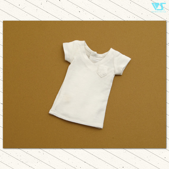 VネックTシャツ・ミニ（白・胸ポケットつき） | ボークス公式 