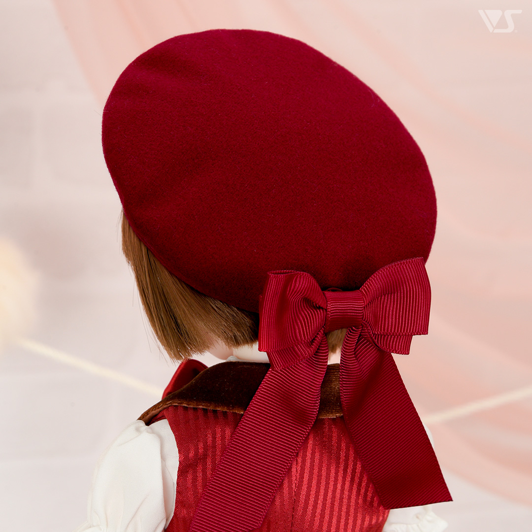 リボンベレー帽（赤）